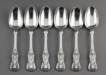 Newcastle Antique Silver Kings Pattern Teaspoons (Set of 6) - Thomas Sewell I